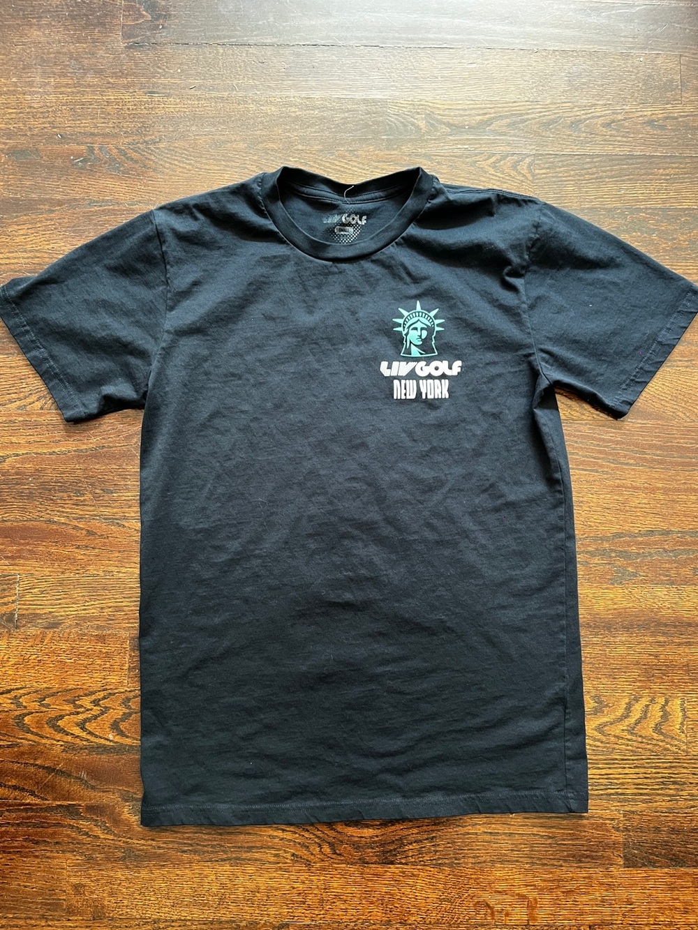 LIV golf trump tournament New York Black Short-Sleeve Tee with Mint Liberty